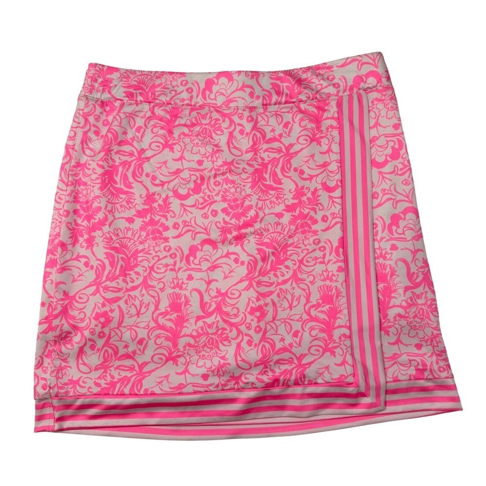 NWOT Stella Parker Collection Neon Pink Floral Golf Skirt Womens Size Small